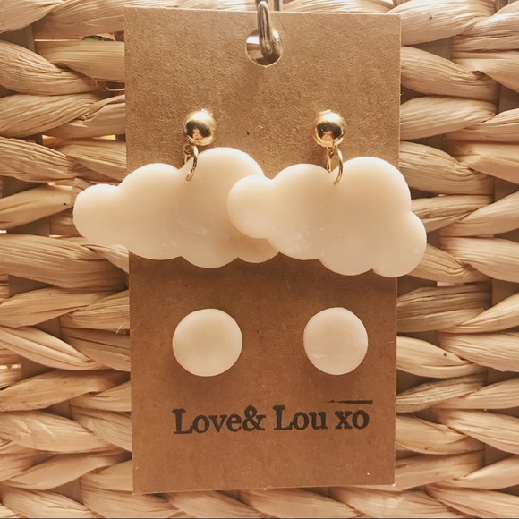 Urban Outfitters Jewelry - handmade cloud and stud earring duo